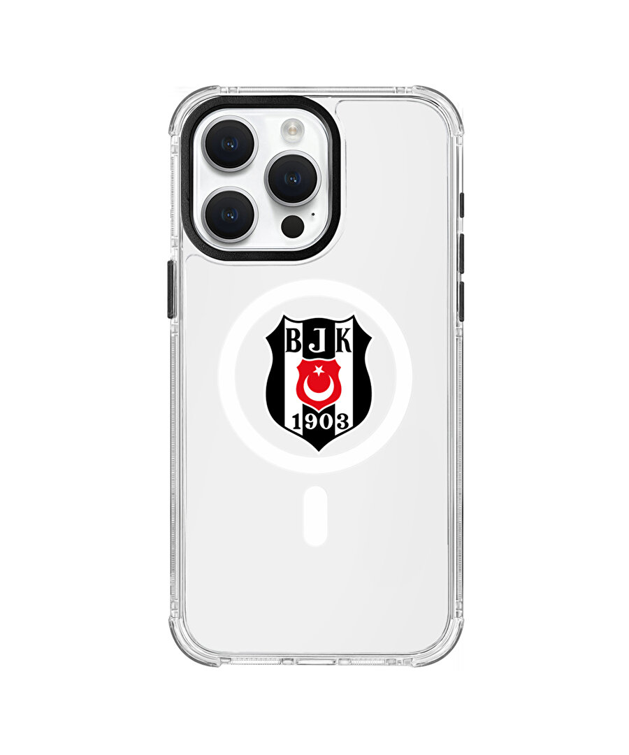BEŞİKTAŞ MAGSAFE LOGO ŞEFFAF TELEFON KILIFI IP15 PRO MAX