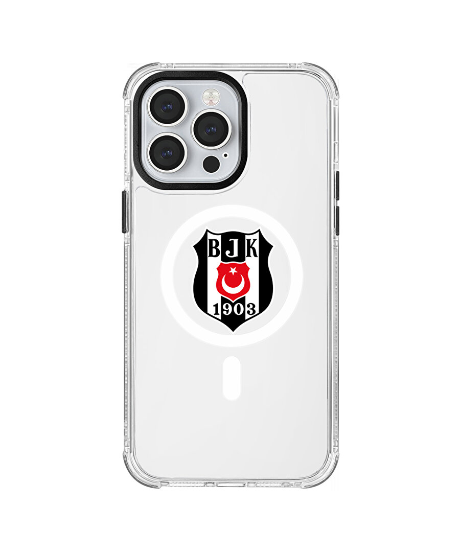 BEŞİKTAŞ MAGSAFE LOGO ŞEFFAF TELEFON KILIFI IP14 PRO MAX