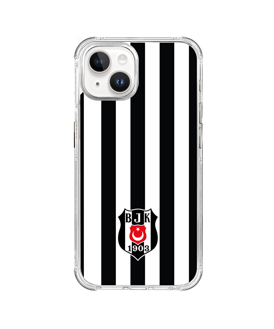 BEŞİKTAŞ ÇUBUKLU LOGO ŞEFFAF TELEFON KILIFI IP15 PRO