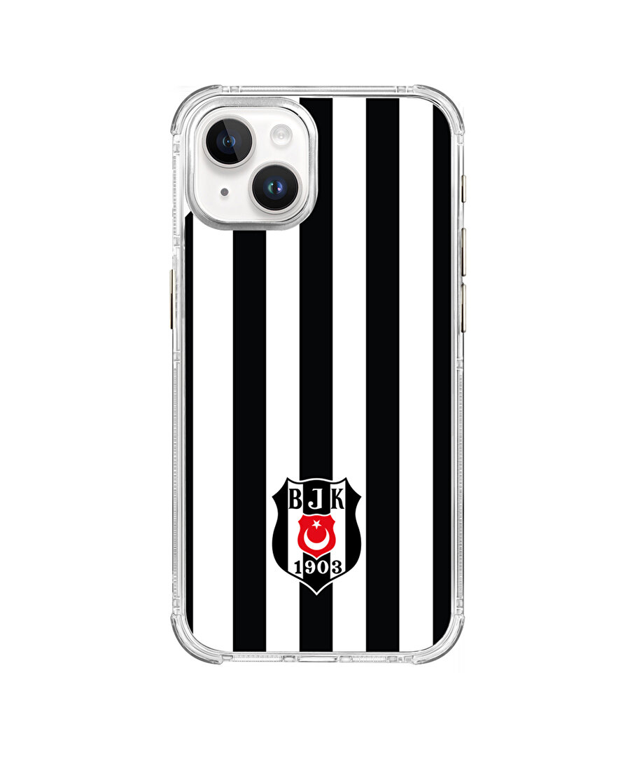 BEŞİKTAŞ ÇUBUKLU LOGO ŞEFFAF TELEFON KILIFI IP15