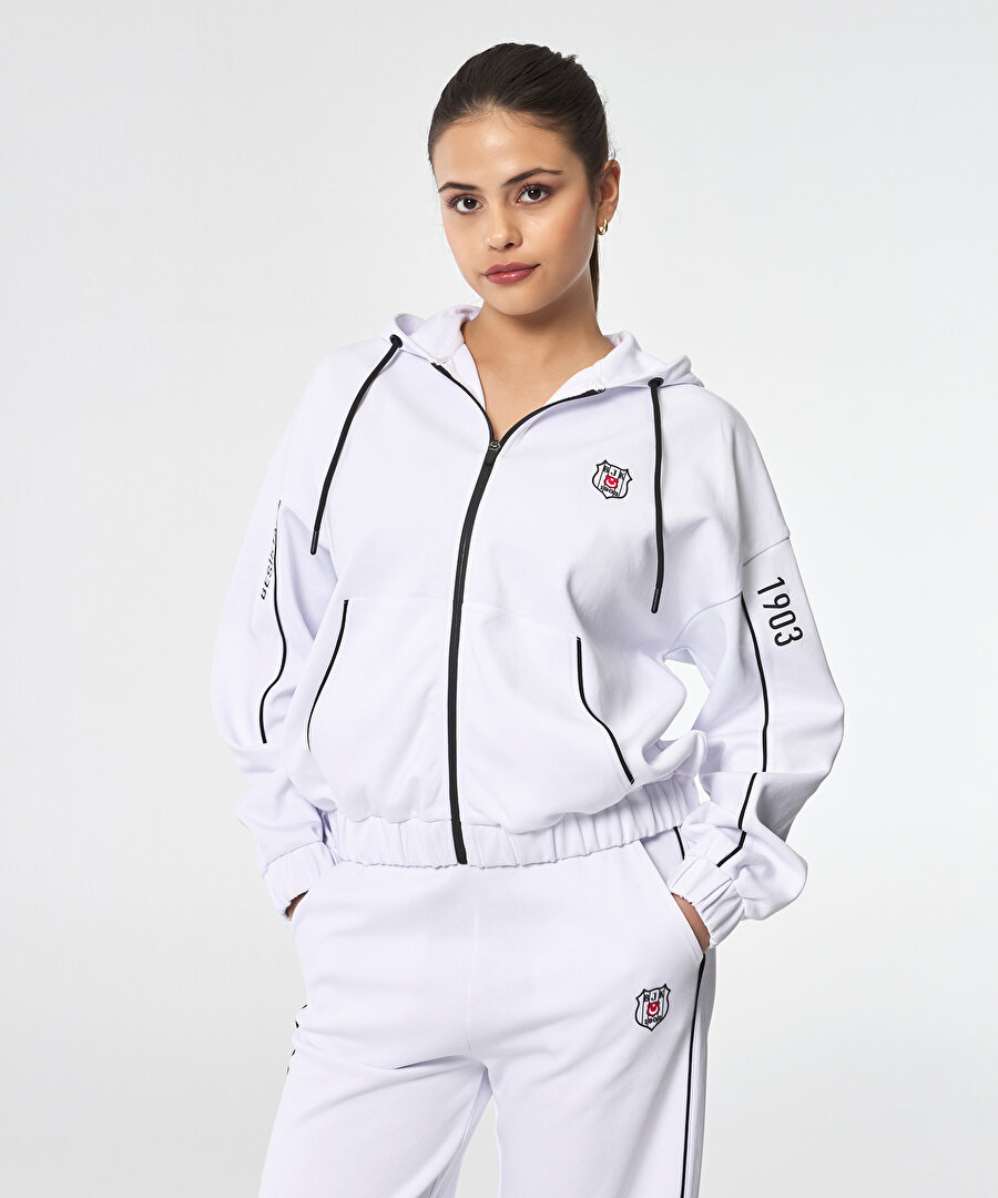 BEŞİKTAŞ KADIN FERMUARLI KAPÜŞONLU SWEATSHIRT 8525223T3