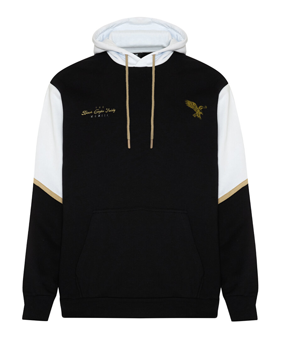 BEŞİKTAŞ JK BLACK EAGLES SOCIETY YAZILI KAPÜŞONLU SWEATSHİRT