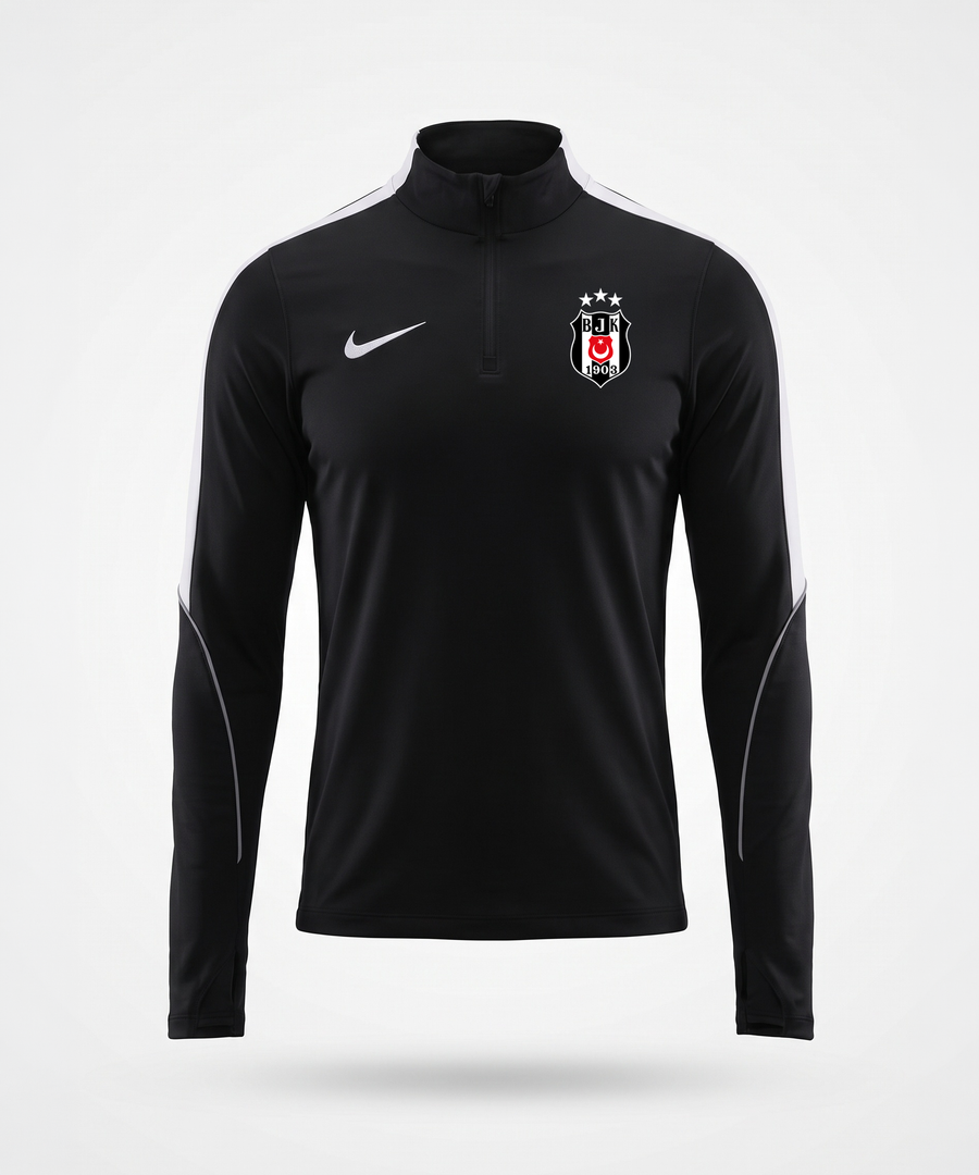 NIKE BEŞİKTAŞ SİYAH YARIM FERMUARLI ANTRENMAN SWEAT 26-27 HV8373-010