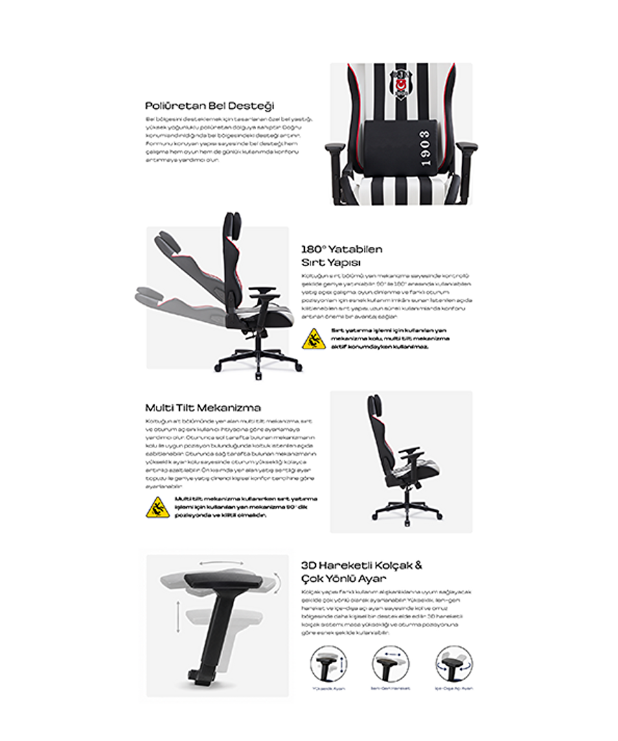 BEŞİKTAŞ FANCHAIR ÇUBUKLU TARAFTAR KOLTUĞU (KİŞİSELLEŞTİRİLMİŞ)