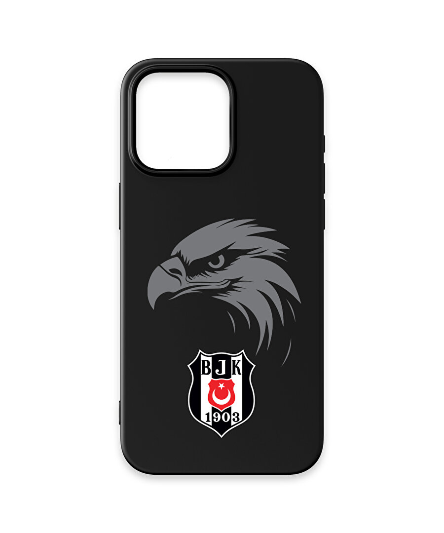 BEŞİKTAŞ KARTAL ARMA SİYAH SİLİKON TELEFON KILIFI IP15 PRO