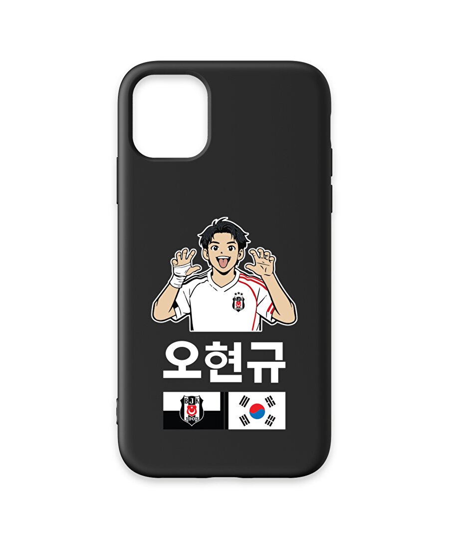 BEŞİKTAŞ HYEONGYU OH SİYAH SİLİKON TELEFON KILIFI IP11