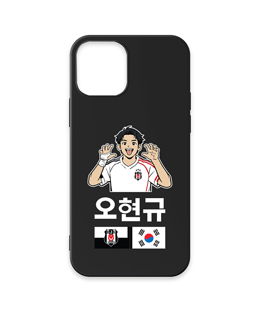 BEŞİKTAŞ HYEONGYU OH SİYAH SİLİKON TELEFON KILIFI IP12