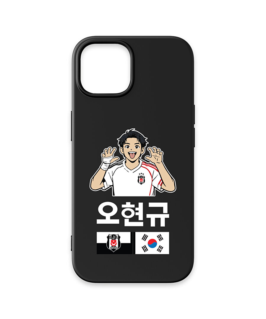 BEŞİKTAŞ HYEONGYU OH SİYAH SİLİKON TELEFON KILIFI IP14