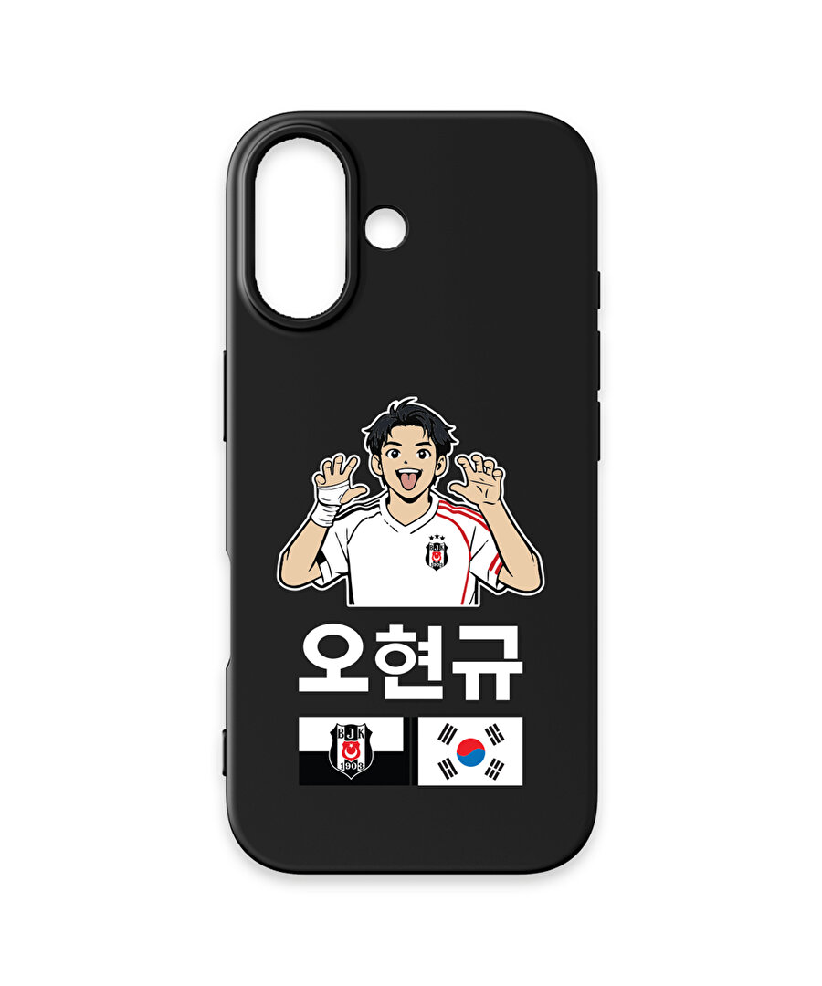 BEŞİKTAŞ HYEONGYU OH SİYAH SİLİKON TELEFON KILIFI IP16