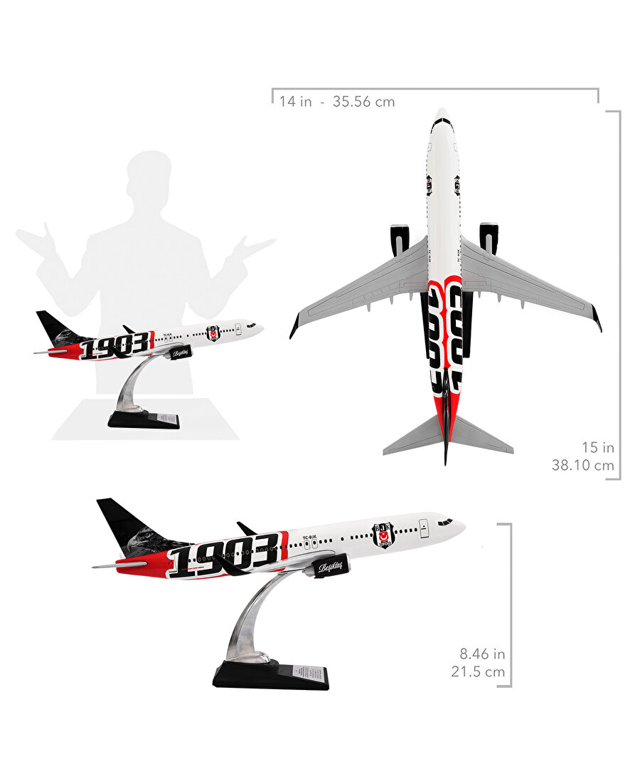 BEŞİKTAŞ 1903 MAKET UÇAK ZEKUPP BOEİNG 737-800 UCK0226