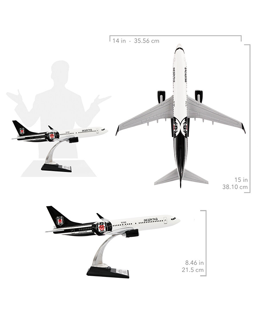 BEŞİKTAŞ LOGOLU MAKET UÇAK ZEKUPP BOEİNG 737-800 UCK0227