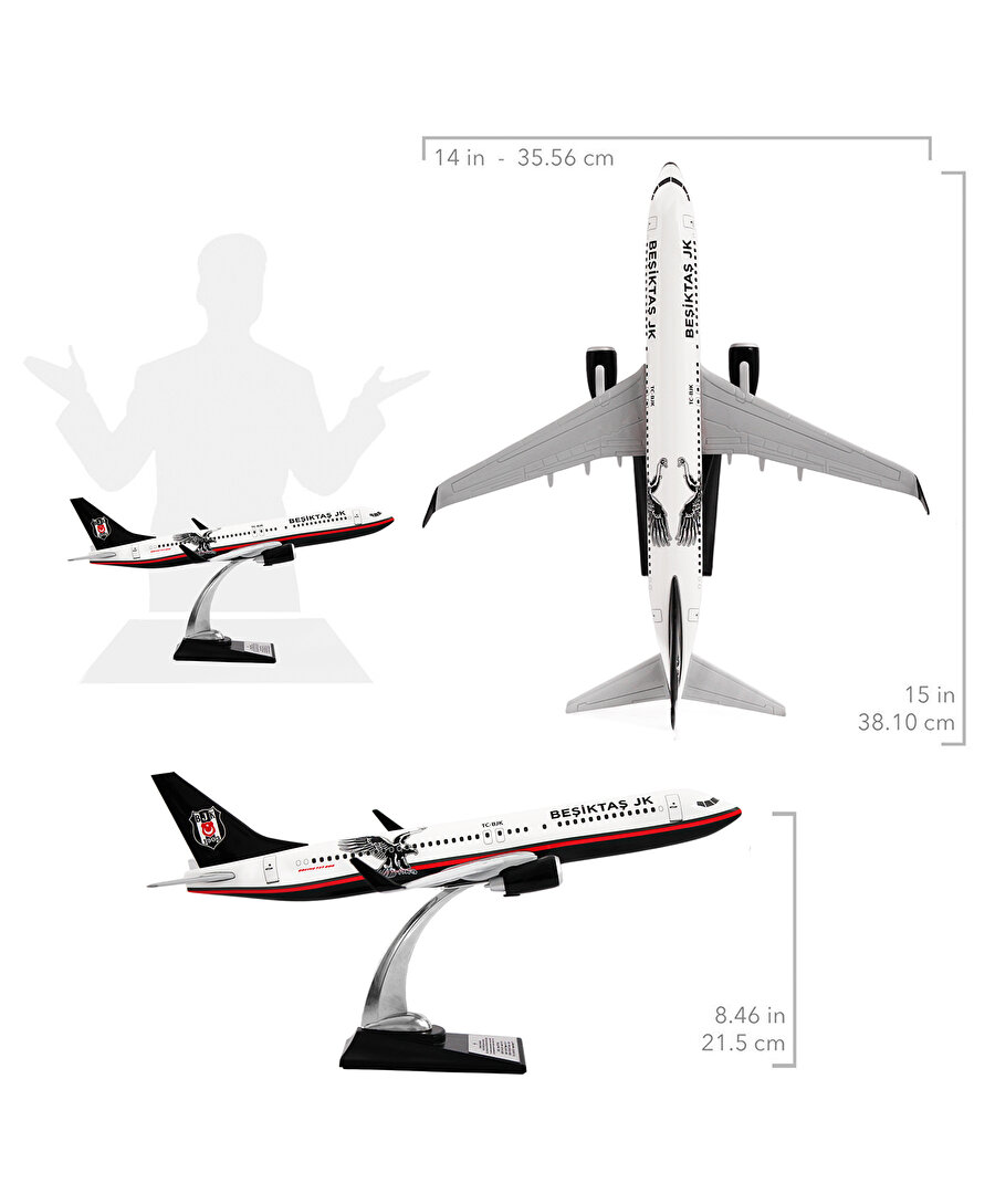 BEŞİKTAŞ KLASİK NOSTALJİ MAKET UÇAK ZEKUPP BOEİNG 737-800 UCK0229
