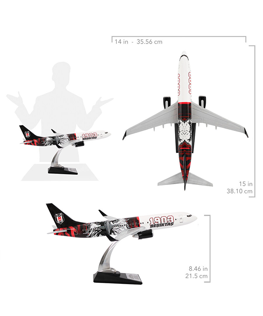 BEŞİKTAŞ 1903 LOGOLU MAKET UÇAK ZEKUPP BOEİNG 737-800 UCK0230