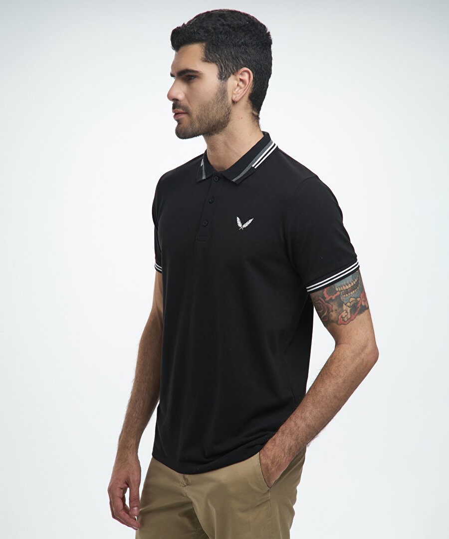 BEŞİKTAŞ KANAT NAKIŞLI ERKEK POLO T-SHIRT 7122150