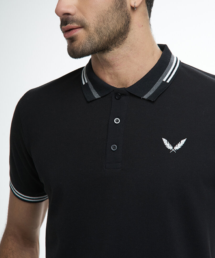 BEŞİKTAŞ KANAT NAKIŞLI ERKEK POLO T-SHIRT 7122150