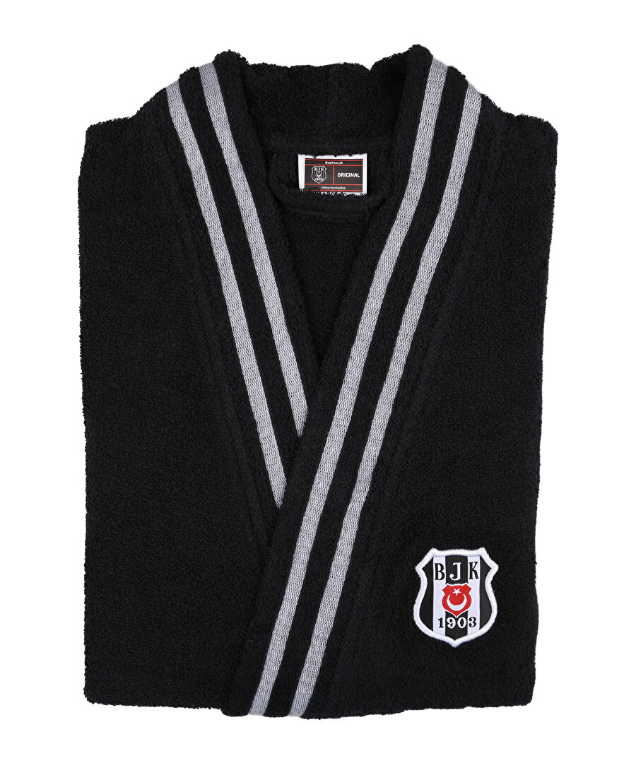 BEŞİKTAŞ SİYAH BEYAZ YETİŞKİN BORNOZ