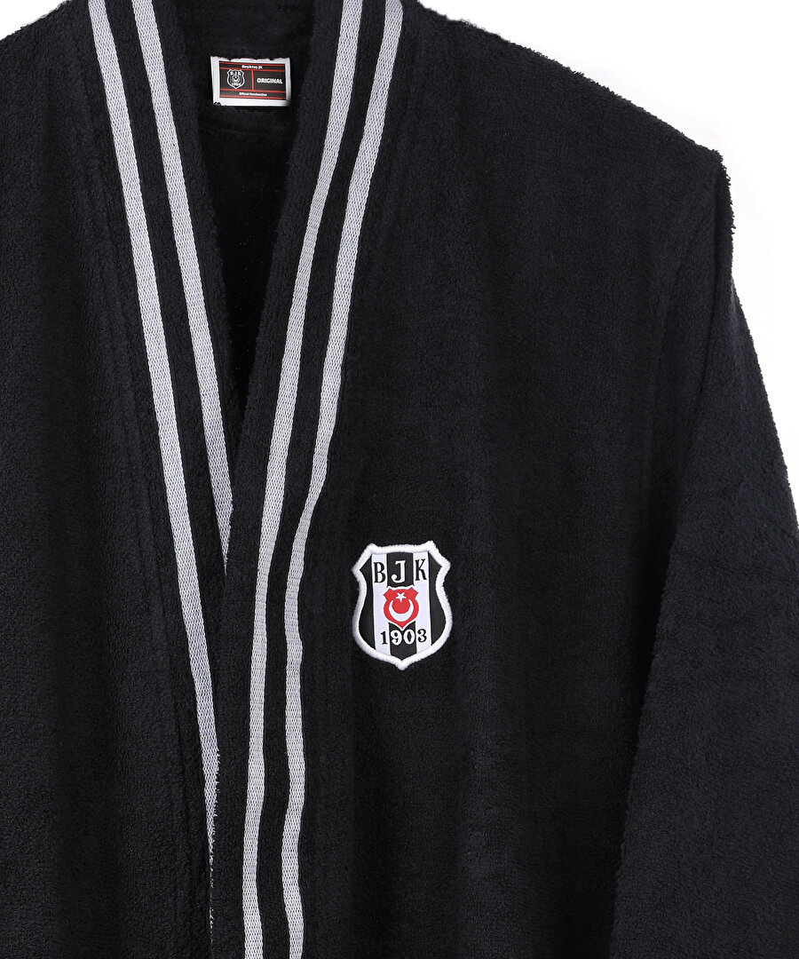 BEŞİKTAŞ SİYAH BEYAZ YETİŞKİN BORNOZ
