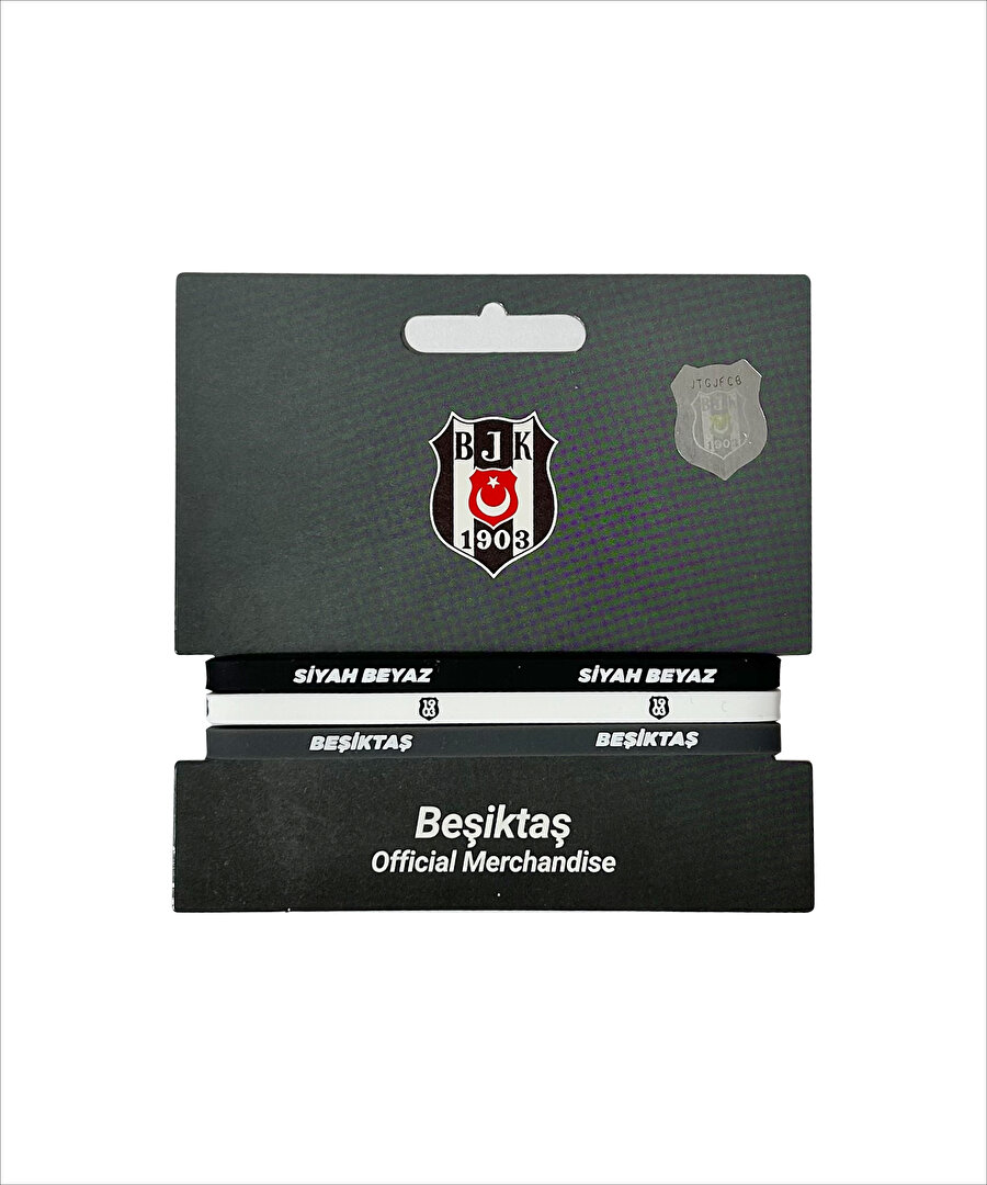 BEŞİKTAŞ SİYAH-BEYAZ İNCE JR BİLEKLİK