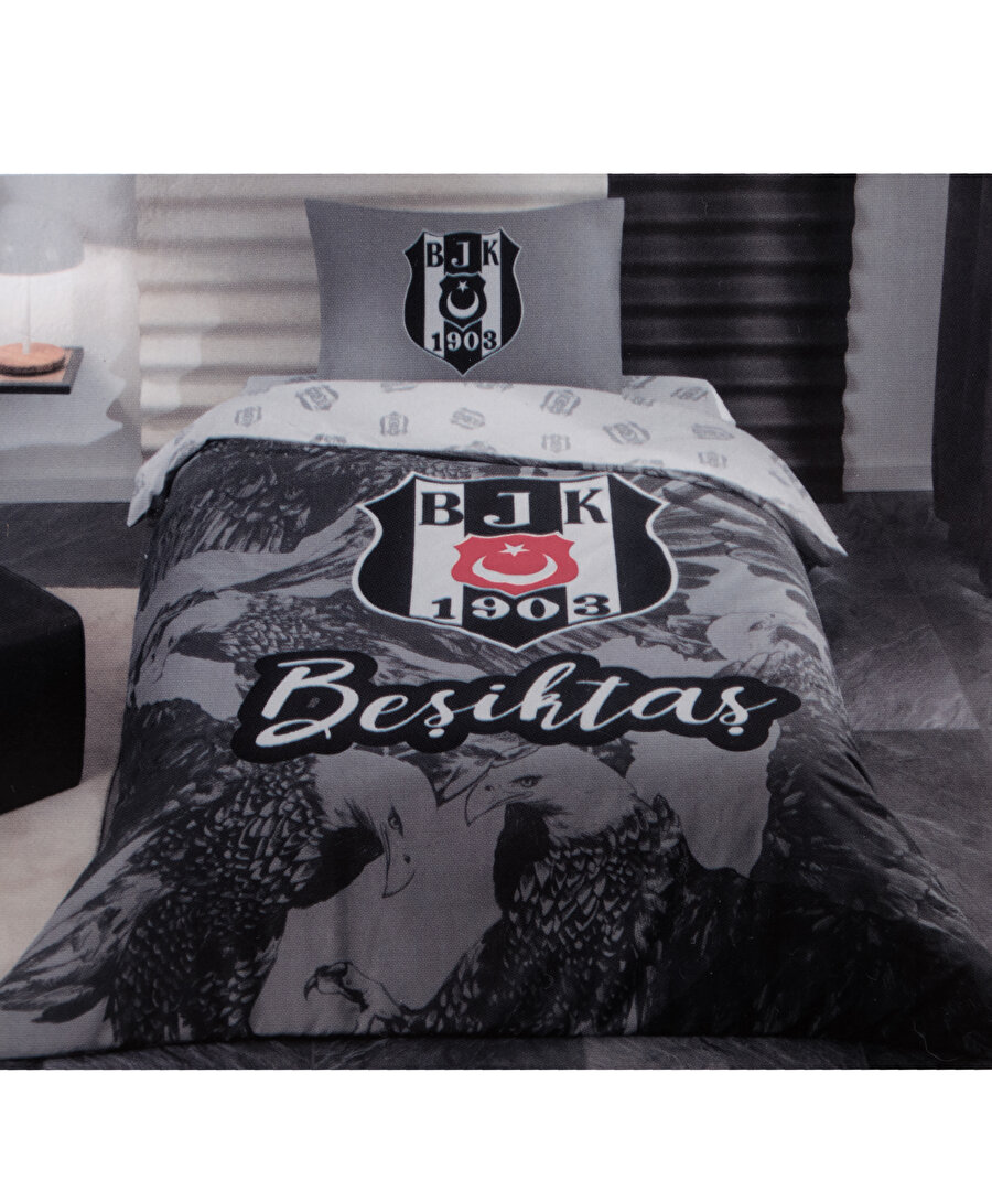 BEŞİKTAŞ TEK KİŞİLİK KARTAL DESEN NEVRESİM TAKIMI