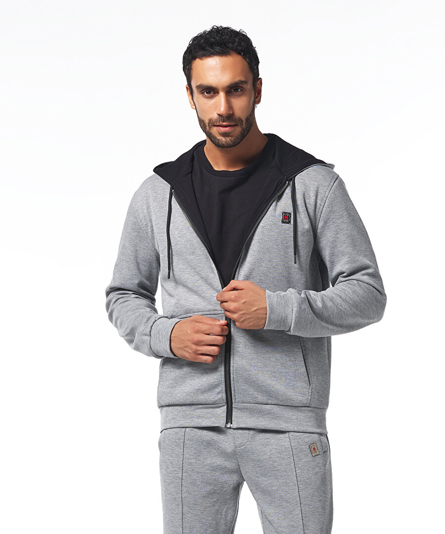 BEŞİKTAŞ ERKEK ÇİFT TARAFLI KAPÜŞONLU FERMUARLI SWEATSHIRT 7425244T3