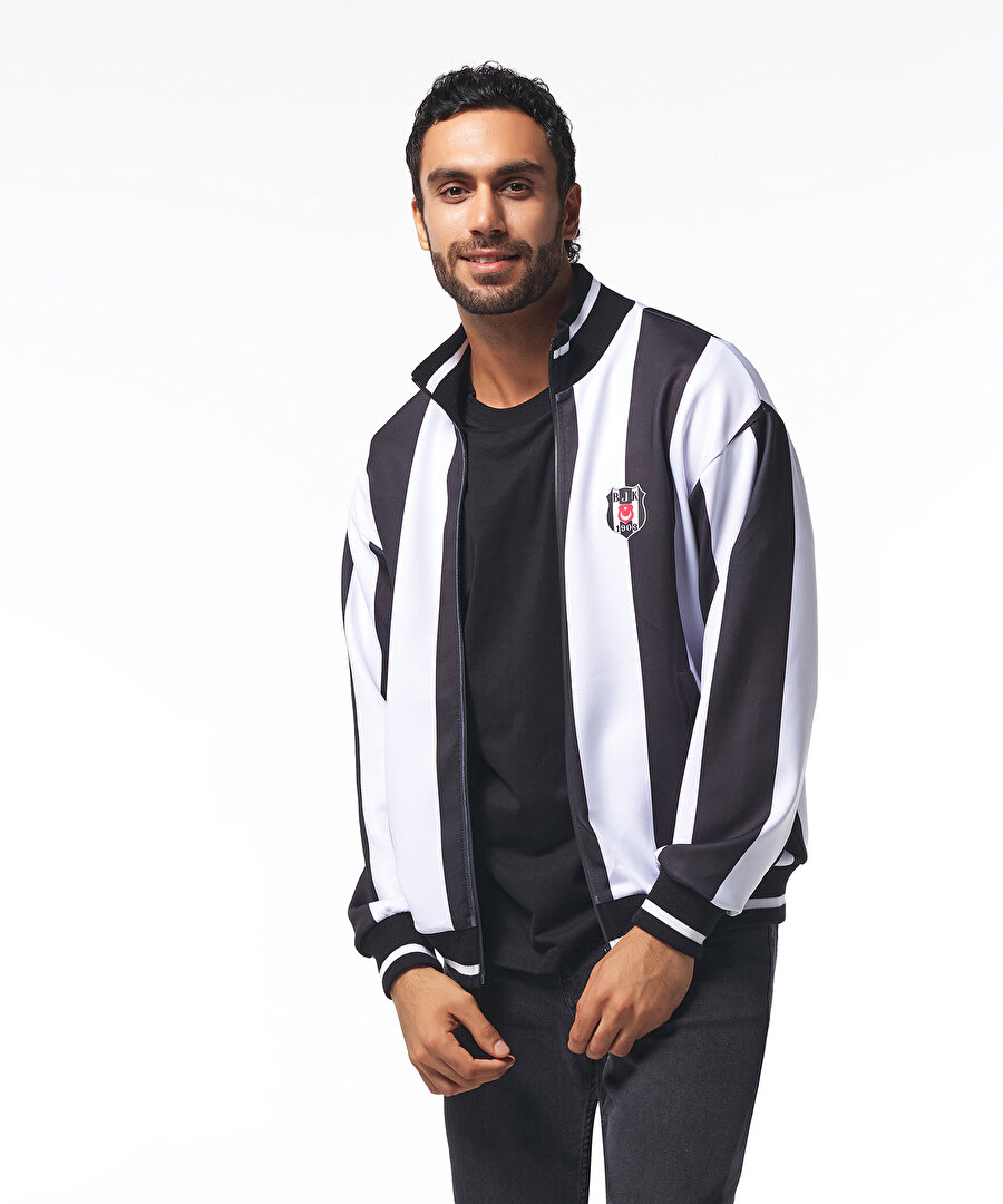 BEŞİKTAŞ ERKEK ÇUBUKLU FERMUARLI SWEATSHIRT 7425247T3