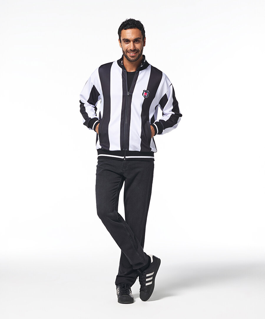 BEŞİKTAŞ ERKEK ÇUBUKLU FERMUARLI SWEATSHIRT 7425247T3