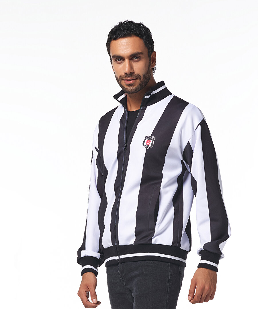 BEŞİKTAŞ ERKEK ÇUBUKLU FERMUARLI SWEATSHIRT 7425247T3