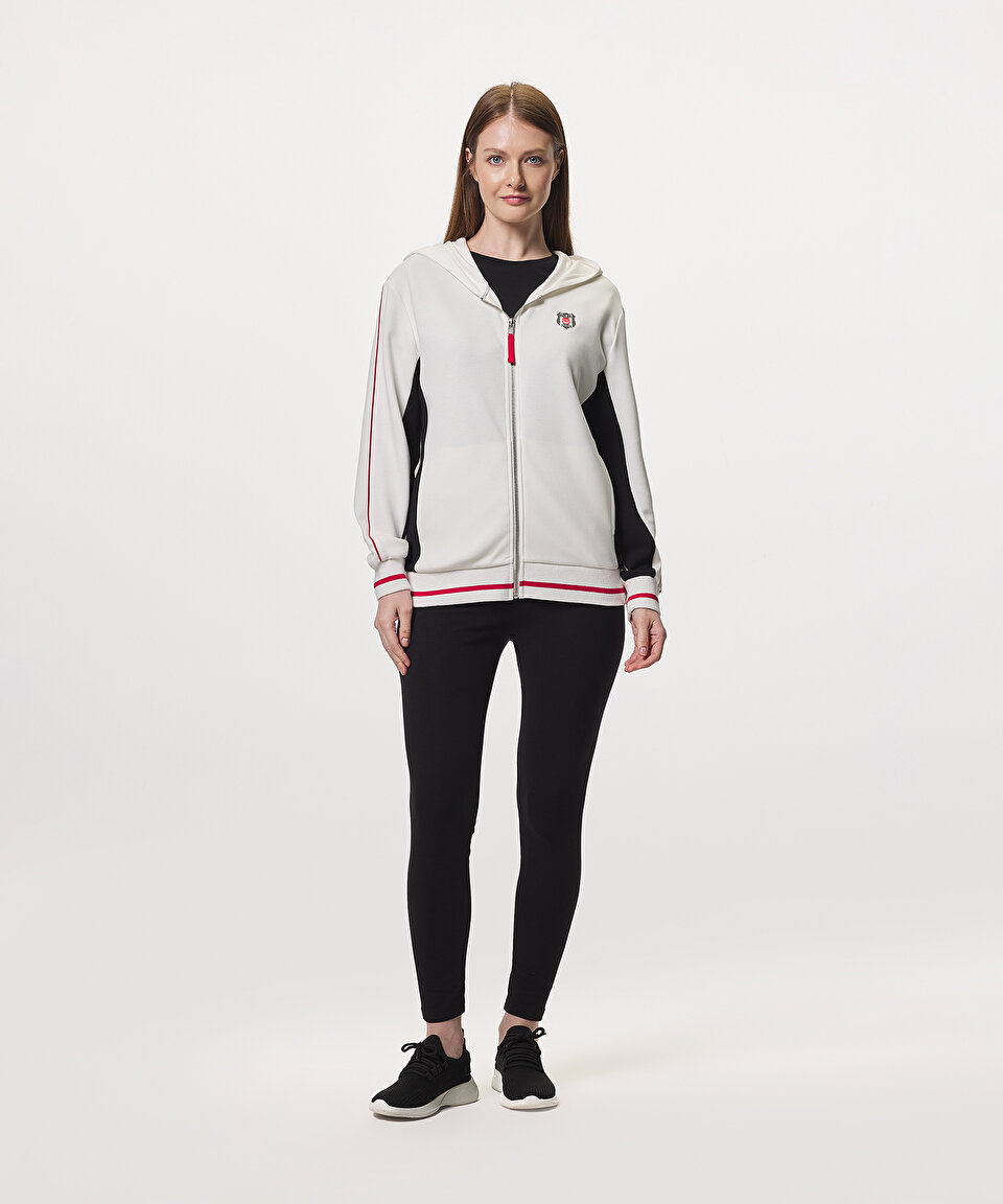 BEŞİKTAŞ KADIN KAPÜŞONLU FERMUARLI SWEATSHİRT 8626203