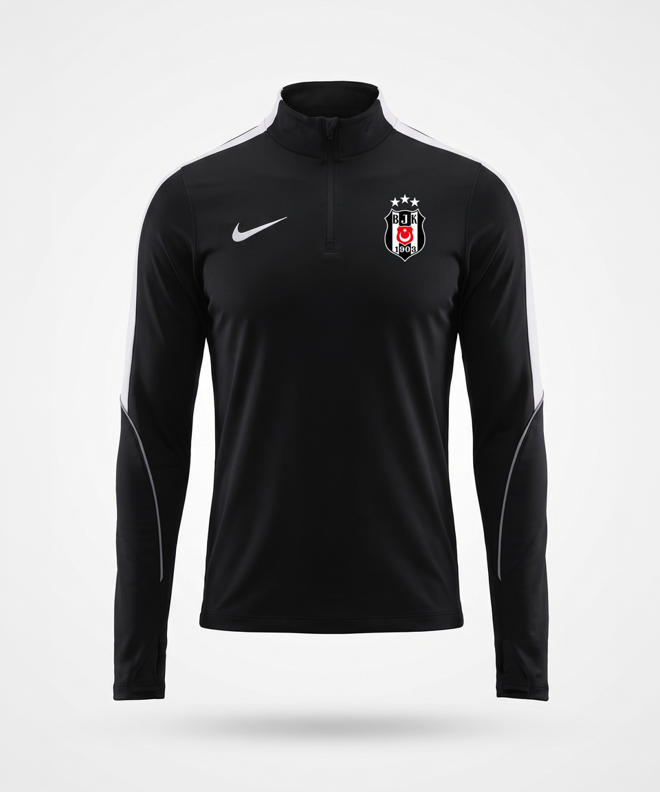 NIKE BEŞİKTAŞ SİYAH YARIM FERMUARLI ANTRENMAN SWEAT 26-27 HV8373-010