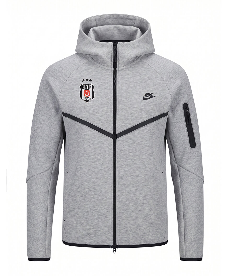 NIKE BEŞİKTAŞ GRİ KAPÜŞONLU FERMUARLI SWEATSHIRT 26-27 HV0949-063