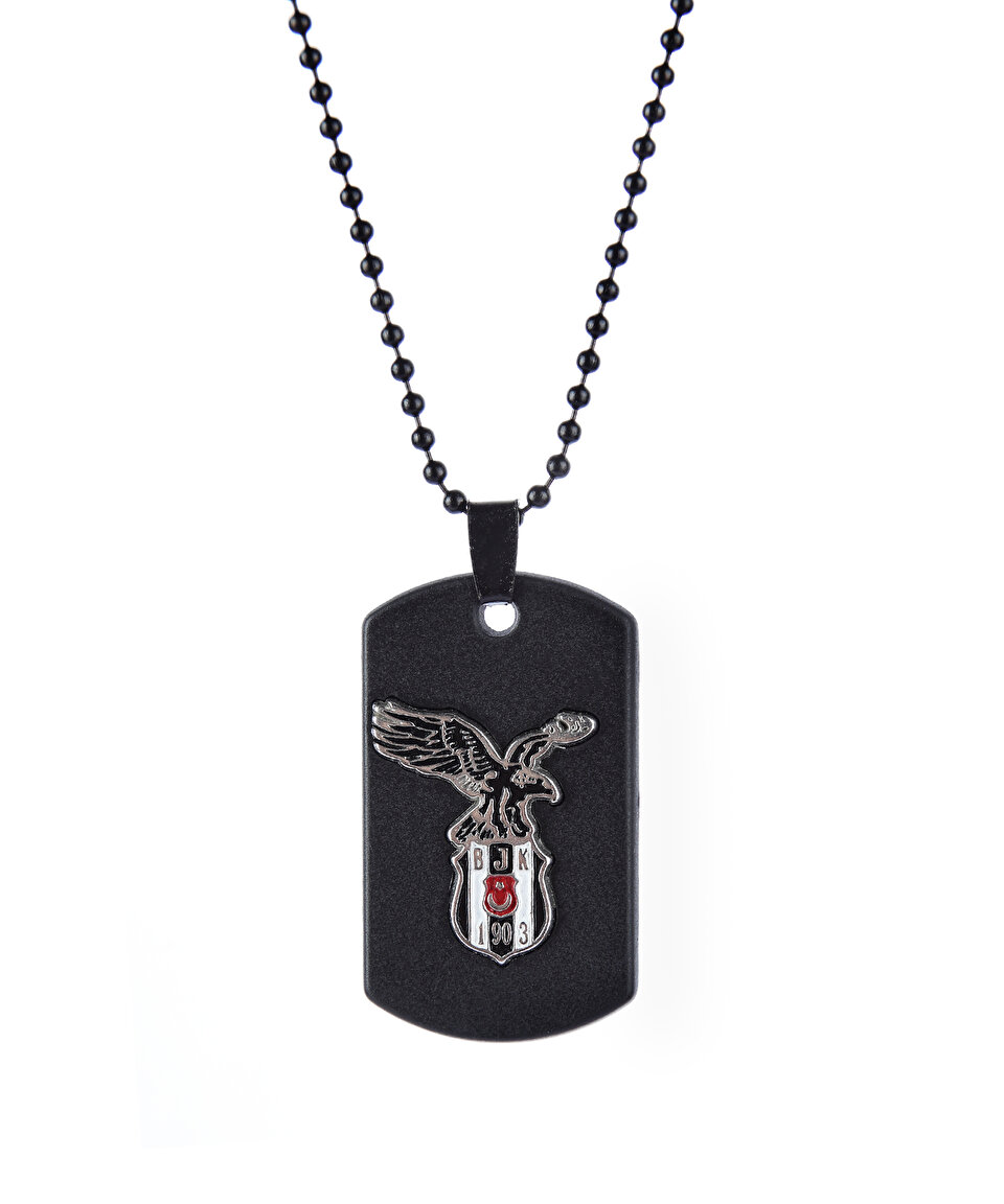BEŞİKTAŞ MAT SİYAH KARTAL LOGO KÜNYE KOLYE 01
