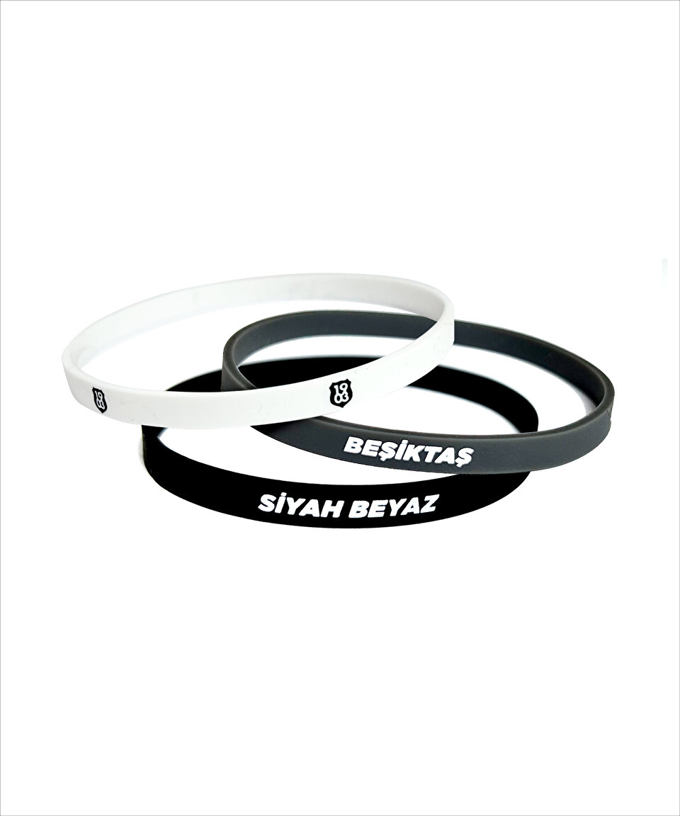 BEŞİKTAŞ SİYAH-BEYAZ İNCE JR BİLEKLİK