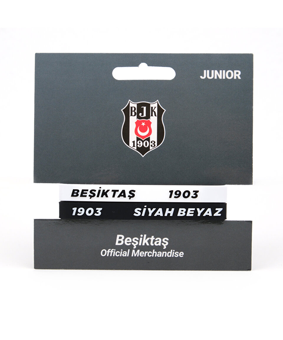 BEŞİKTAŞ ÇOCUK SİYAH BEYAZ ÇİFT BİLEKLİK