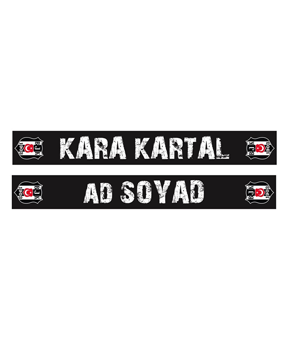 BEŞİKTAŞ İSME ÖZEL SATEN ATKI - KARA KARTAL